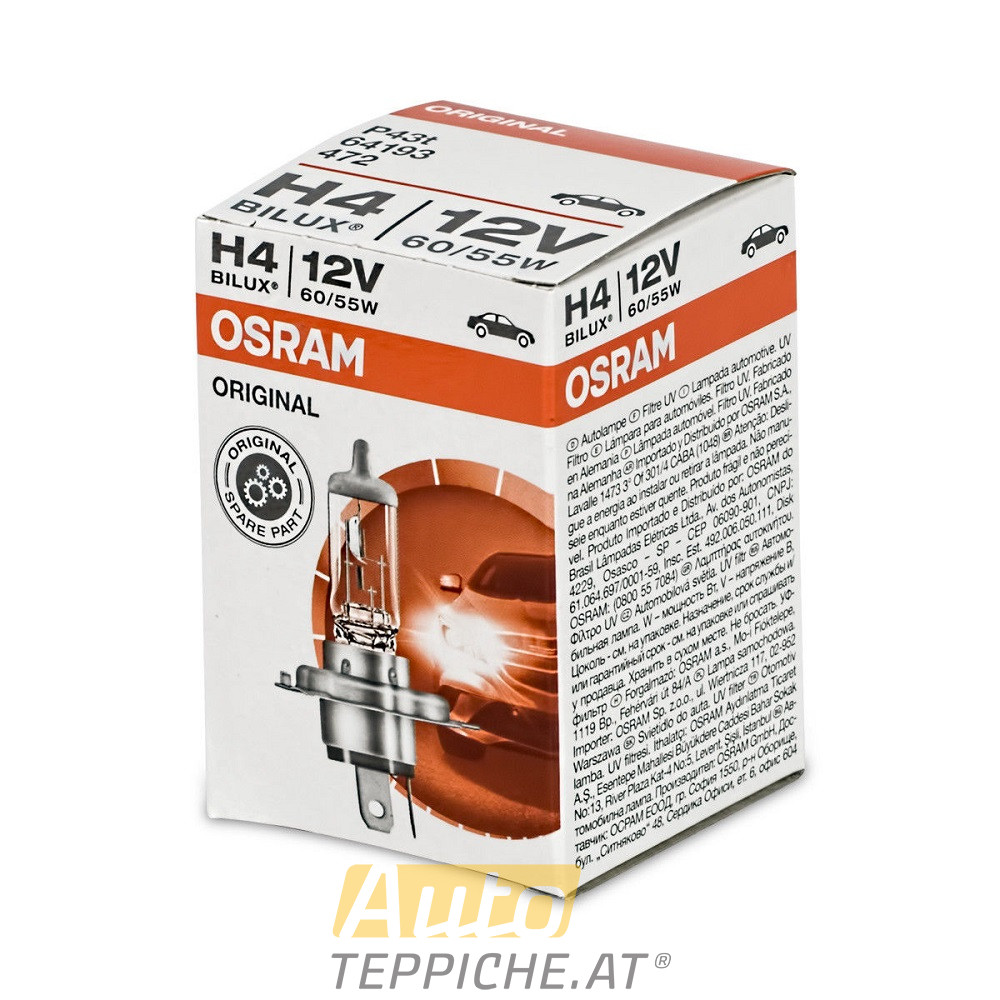 Autolampe OSRAM 12V H4 60/55W Original line Autolampe OSRAM 12V H4 60/55W Original line