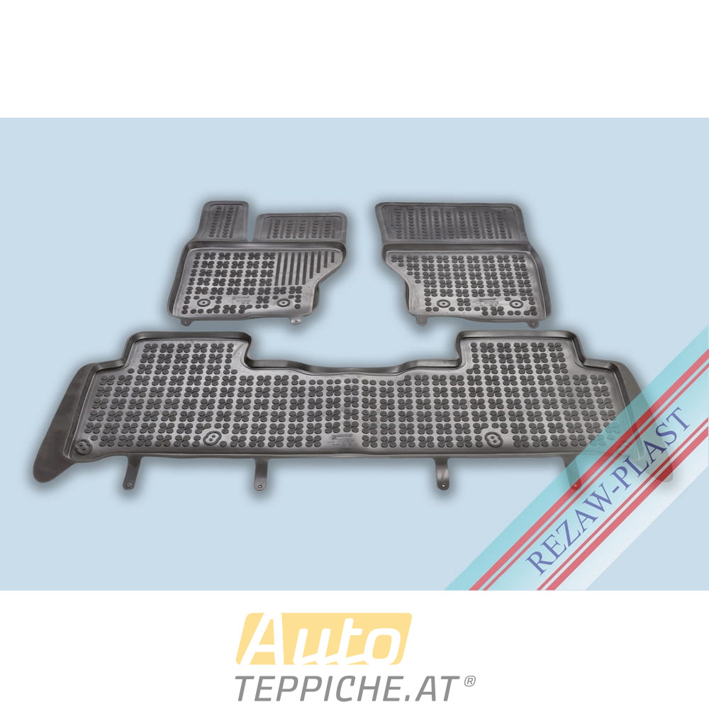 Gummi Fußmatten mit hohem Rand für Land Rover Discovery gen. 5 (7-Sitzer 3rd row folded) (2017-) - Gummimatten
