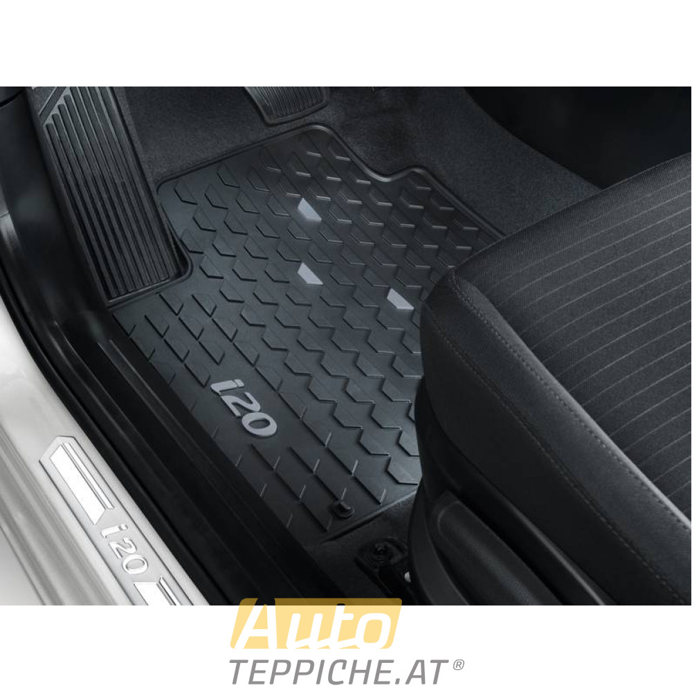 Original Gummi Fußmatten für Hyundai i20 (graues Logo) (2020-) - Gummimatten