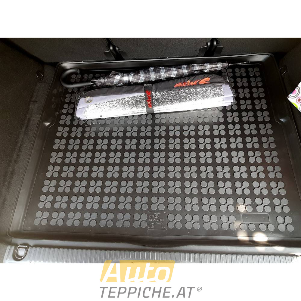 Gummi Kofferraumwanne für CITROEN C4 Picasso - mit Not-Ersatzrad (2013-2018) - Kofferraumwanne