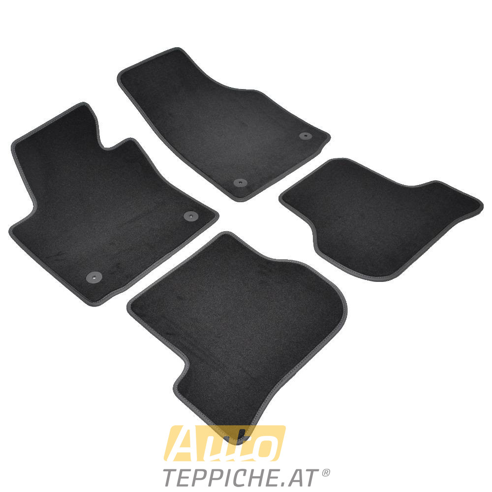 Auto Fußmatten für SEAT LEON II 1P (2005-2012) original runde Befestigungsringe - Comfort - Auto Fußmatten