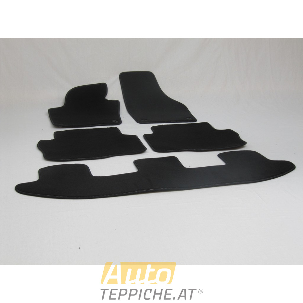 Auto Fußmatten für VOLKSWAGEN SHARAN II (drei Reihen) 7 Sitze (2010-) original runde Befestigungsringe - Comfort - Auto Fußmatten