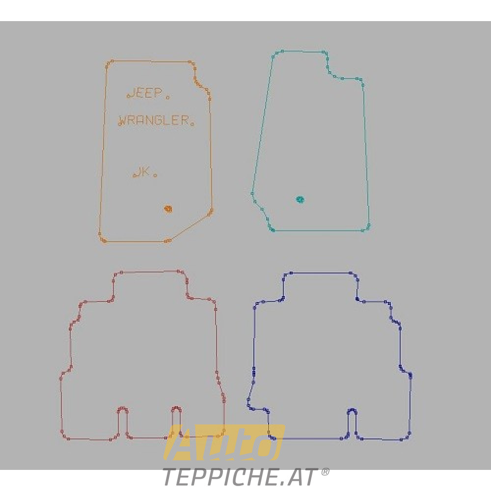 Auto Fußmatten für JEEP WRANGLER JK fünf Türen (2007-2018) Metallringe - Comfort - Auto Fußmatten