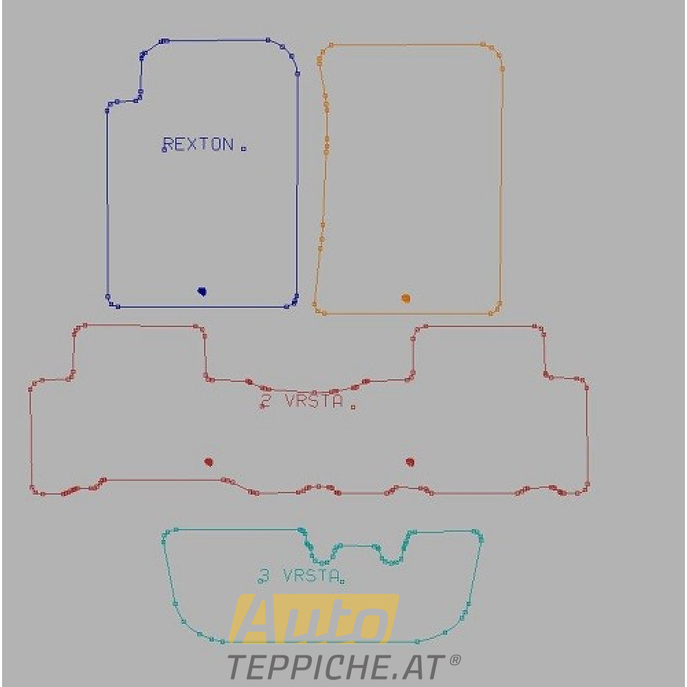 Auto Fußmatten für SSANGYONG REXTON W Y290 (2012-2017) Metallringe - Comfort - Auto Fußmatten