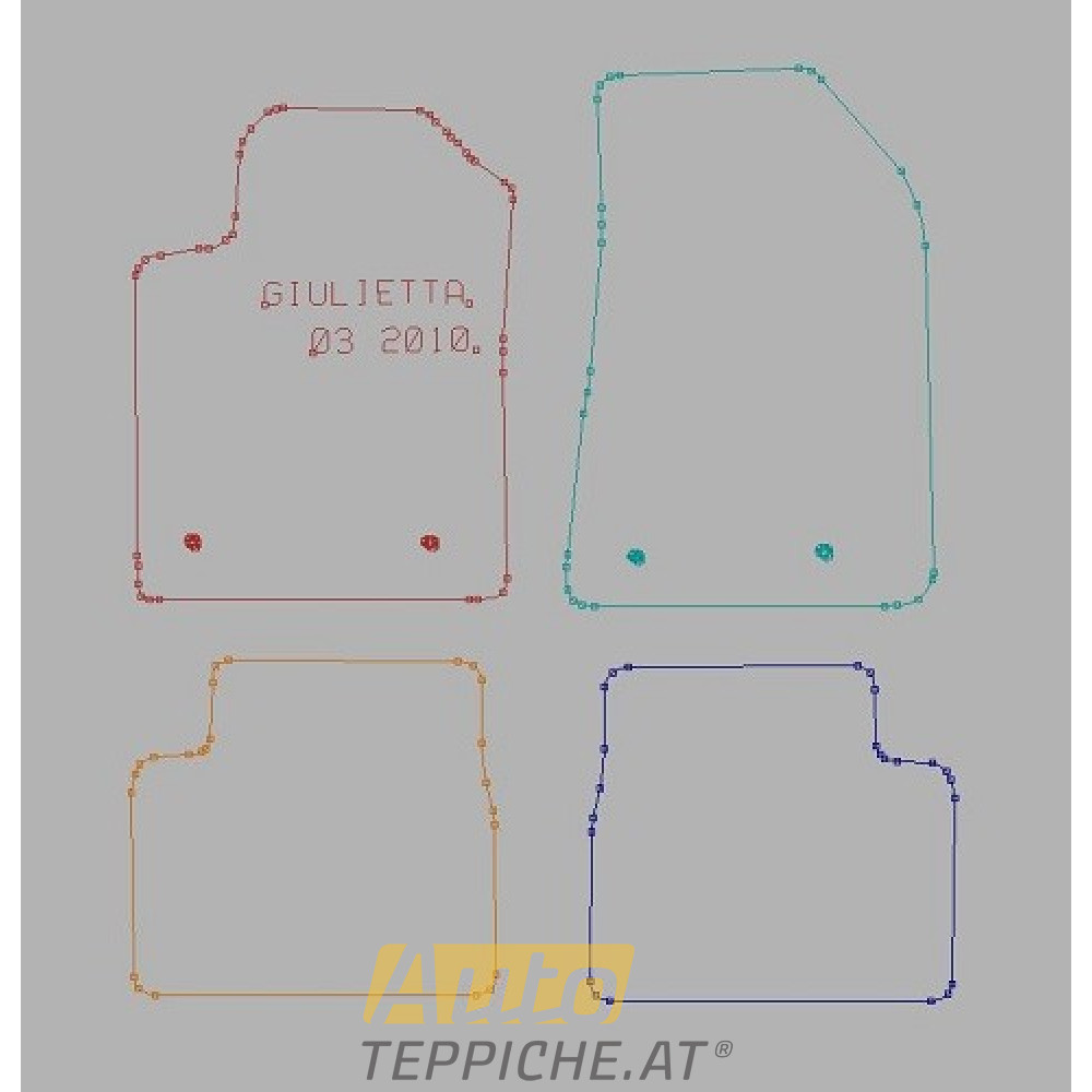 Auto Fußmatten für ALFA ROMEO GIULIETTA (2010-2020) original Befestigung - Standard - Auto Fußmatten
