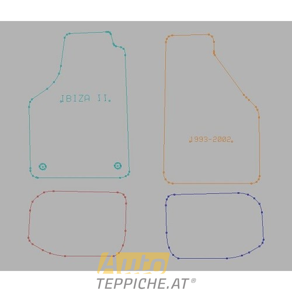 Auto Fußmatten für SEAT IBIZA II 6K (1993-2002) ohne Befestigungselmente - Comfort - Auto Fußmatten