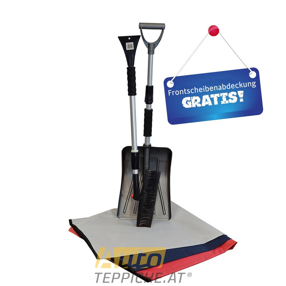 Winterpaket - Teleskop-Besen mit Eiskratzer und faltbare Schneeschaufel
